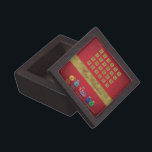 Advent Calendar Christmas Ornaments Keepsake Box<br><div class="desc">Merry Christmas illustration featuring an advent calendar and colourful Christmas baubles on a red background.</div>