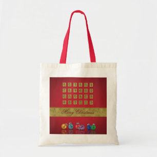 Advent Calendar Christmas Ornaments Tote Bag