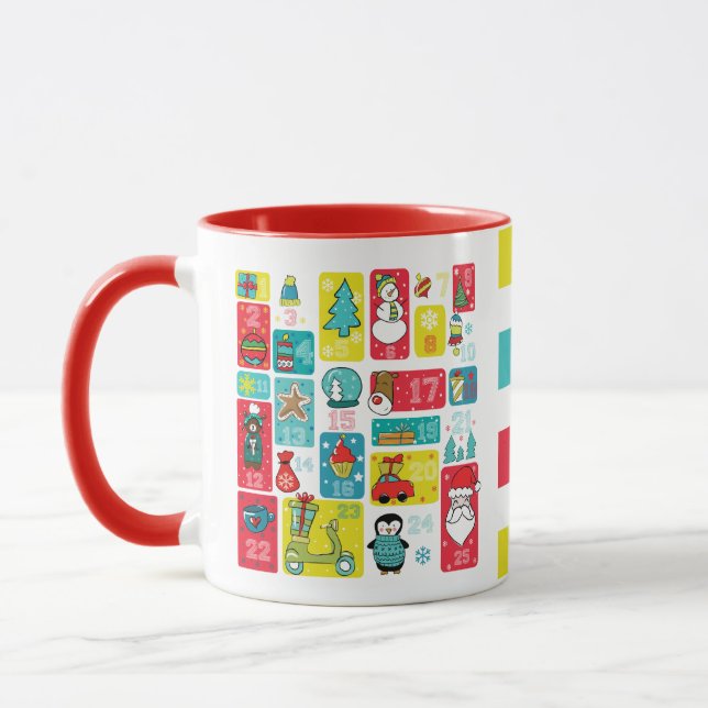 Advent Calendar Personalised Christmas Mug (Left)