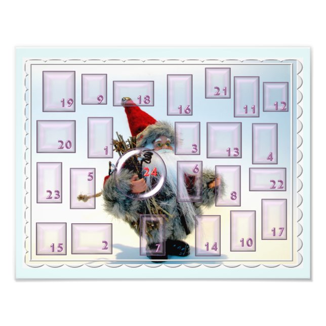 Advent calendar with bearded nicolaus photo print (Front)