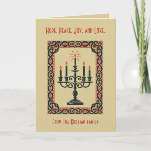 Advent Candelabra Minimal Nordic Christmas Card