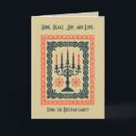 Advent Candelabra Minimal Stylized Nordic Christma Card<br><div class="desc">Advent Candelabra Minimal Stylized Nordic Christmas is an image of candles in a simple and straightforward style. Embrace the serene beauty of the Advent season with a bold and simple graphic silhouette with a minimal and natural palette. The front greeting "from the Kristian family" message adds a custom seasonal greeting,...</div>