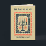 Advent Candelabra Minimal Stylized Nordic Christma Card<br><div class="desc">Advent Candelabra Minimal Stylized Nordic Christmas is an image of candles in a simple and straightforward style. Embrace the serene beauty of the Advent season with a bold and simple graphic silhouette with a minimal and natural palette. The front greeting "from the Kristian family" message adds a custom seasonal greeting,...</div>