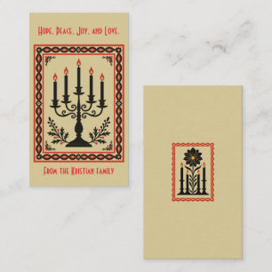 Advent Candelabra Stylised Nordic Christmas Business Card