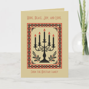 Advent Candelabra Stylized Nordic Christmas  Card