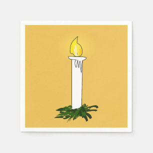 Advent Candle Dark Yellow Standard Cocktail Napkin