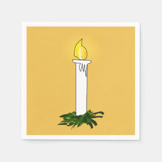 Advent Candle Dark Yellow Standard Cocktail Napkin
