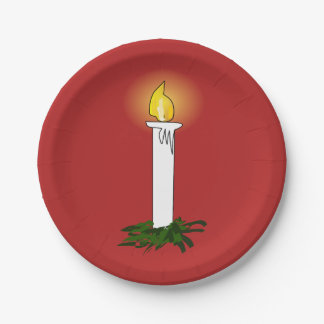 Advent Candle Red Paper Plate