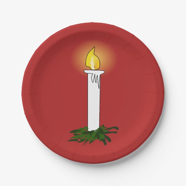 Advent Candle Red Paper Plate (Front)