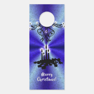Advent, Christmas Artdeco on Blue Green Rainbow Door Hanger