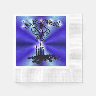 Advent, Christmas Artdeco on Blue Green Rainbow Napkin