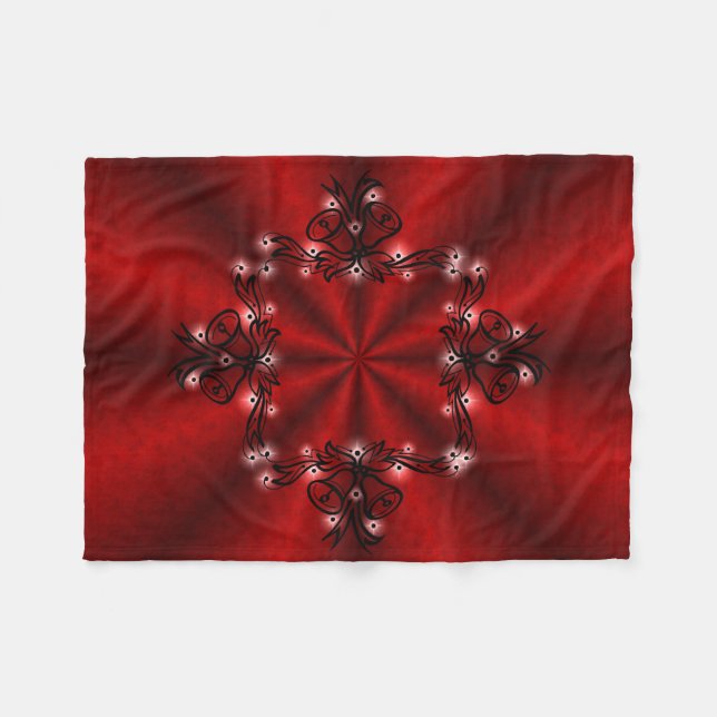 Advent, Christmas Artdeco on red Rainbow Fleece Blanket (Front (Horizontal))
