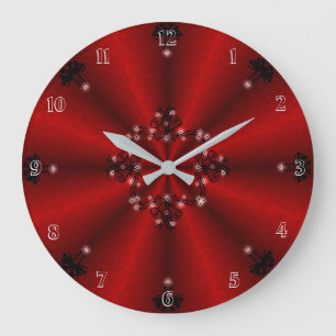 Advent, Christmas Artdeco on red Rainbow Large Clock