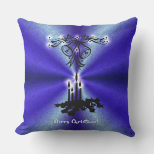 Advent, Christmas Magic on Blue Cushion