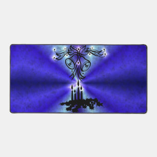 Advent, Christmas Magic on Blue Desk Mat