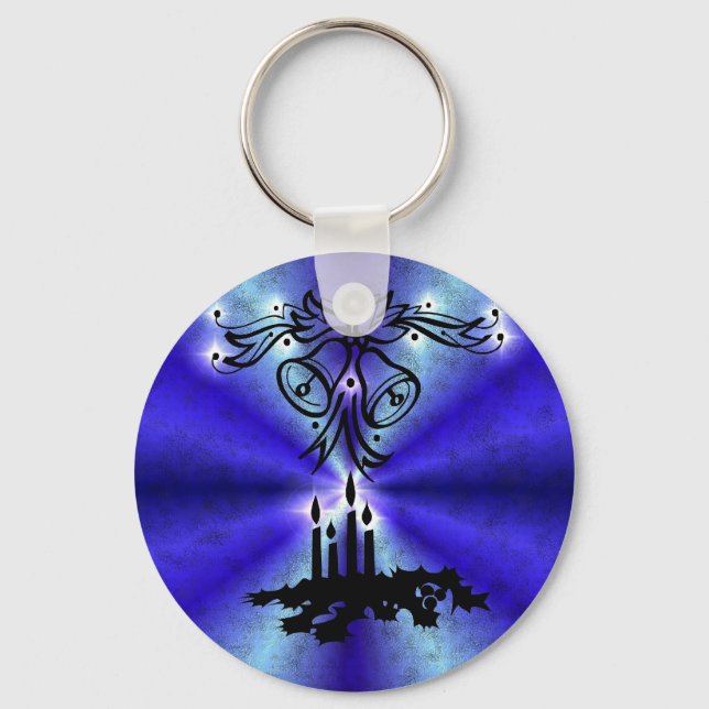 Advent, Christmas Magic on Blue Key Ring (Front)