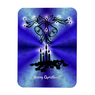 Advent, Christmas Magic on Blue Magnet