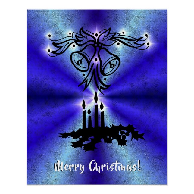 Advent, Christmas Magic on Blue Poster (Front)