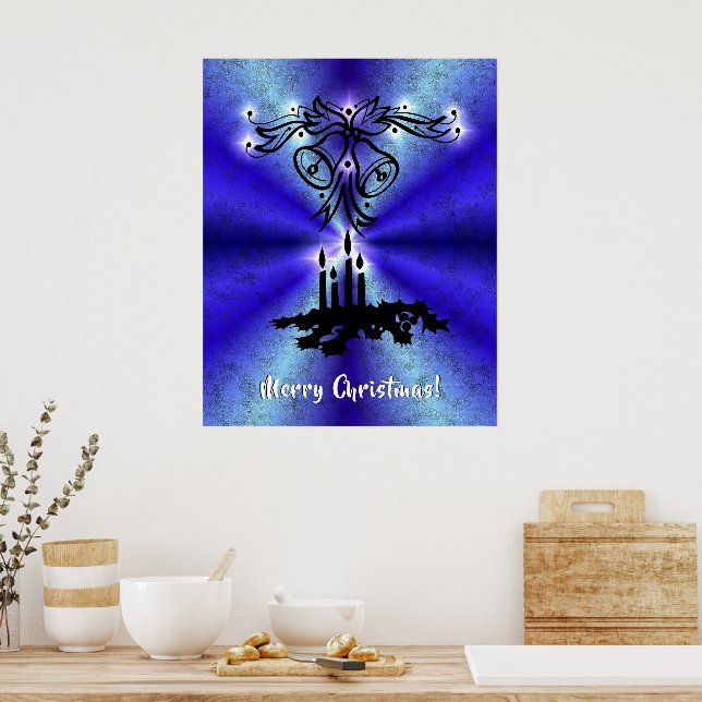 Advent, Christmas Magic on Blue Poster (Kitchen)