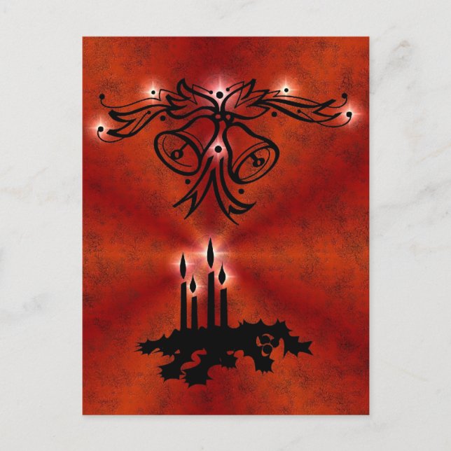Advent, Christmas Magic on Red Postcard (Front)
