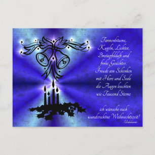 Advent, Weihnachten , Gedicht auf Deutsch Holiday Postcard