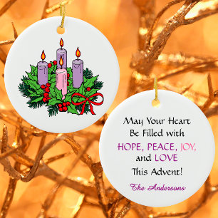Advent Wreath Ceramic Tree Decoration