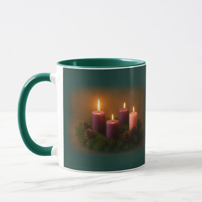 Advent Wreath – Fourth Week of Advent – Coffee Mug (Left)