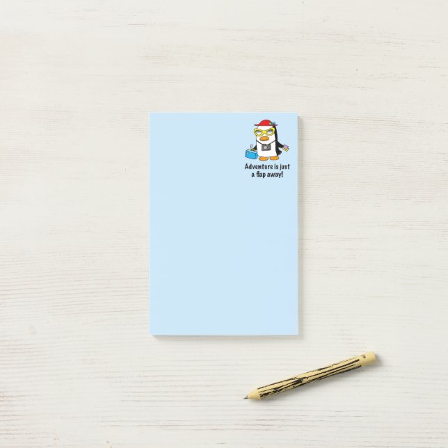 Adventure A Flap Away Tourist Penguin Post-it Notes (On Desk)