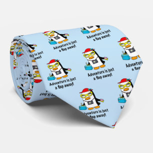 Adventure A Flap Away Tourist Penguin Tie