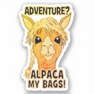 Adventure Alpaca My Bags - Rustic Contour Sticker