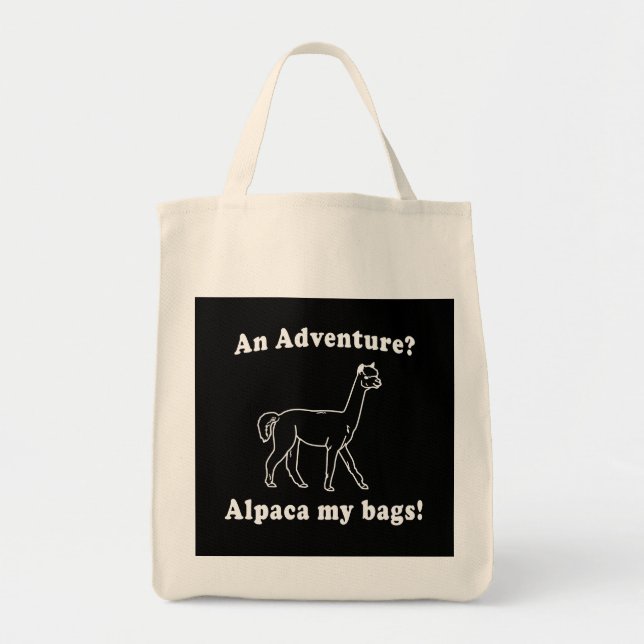 Adventure Alpaca Tote Bag (Front)