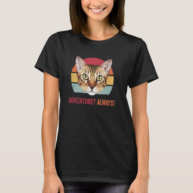 Adventure Always Abyssinian Cat Funny Kitten Kitty T-Shirt (Front)