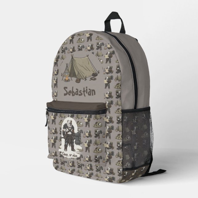 adventure American Bulldog gladiator dog T-Shirt Printed Backpack (Back Corner Right)