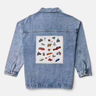 Adventure and Racing Enthusiast Peel and Stick  Denim Jacket