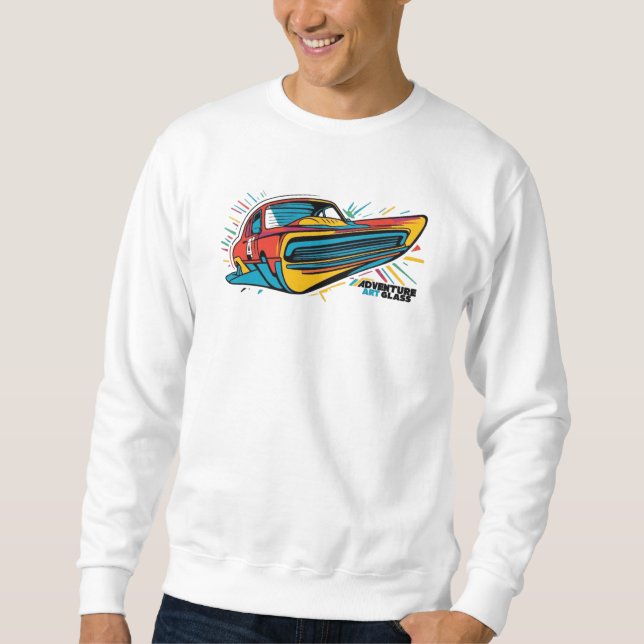 Adventure Art Glass Vibrant Adventure Car Sweatshirt (Front)