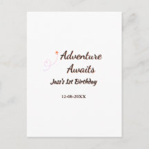 Adventure awaits 1st birthday name date planeretro