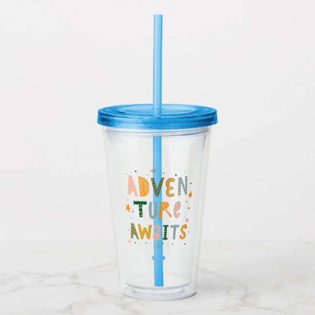 Adventure Awaits Acrylic Tumbler (Front)