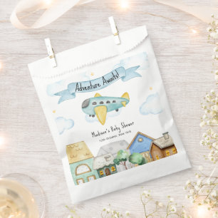 Adventure Awaits Aviator Airplane Baby Shower Favour Bags
