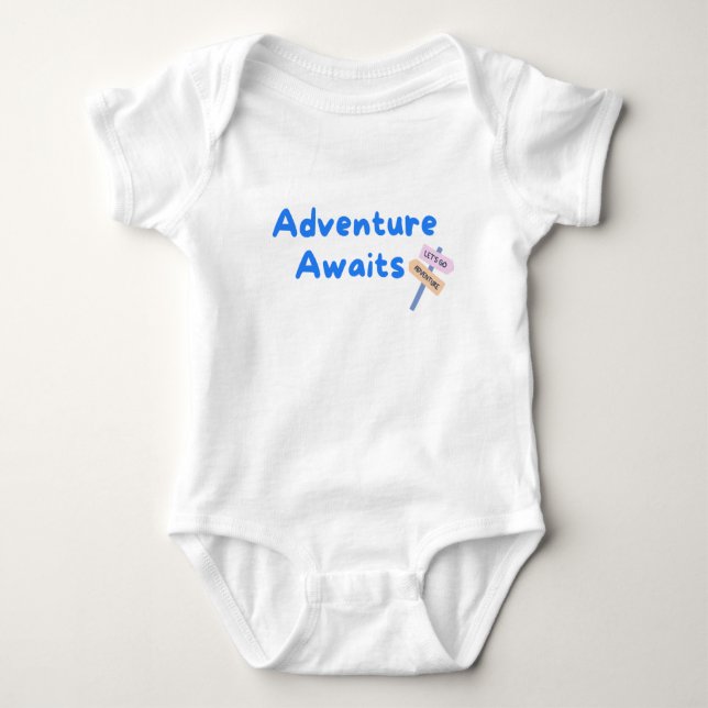 Adventure awaits  baby bodysuit (Front)