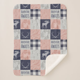 Adventure Awaits Baby Girl Minky Blanket