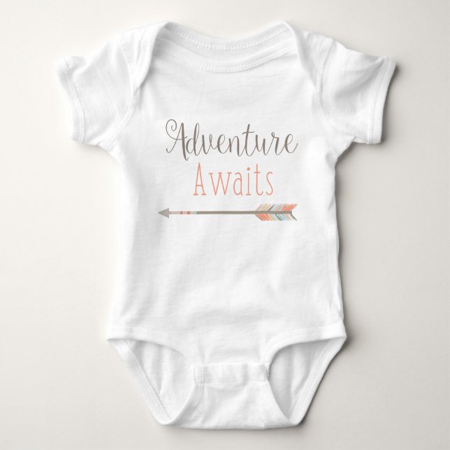 Adventure Awaits Baby Outfit Baby Bodysuit (Front)
