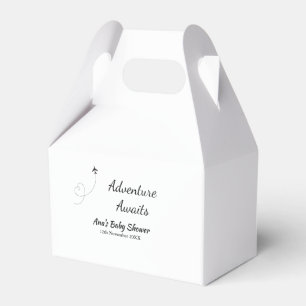 Adventure awaits baby shower add name date plane s favour box