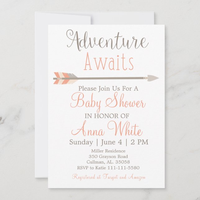 Adventure Awaits Baby Shower Invitation (Front)