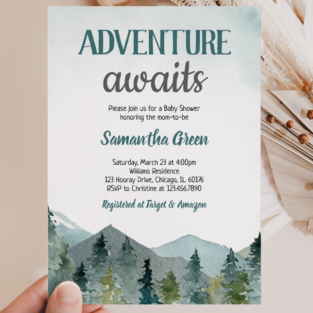 Adventure Awaits Baby Shower Invitation (Creator Uploaded)