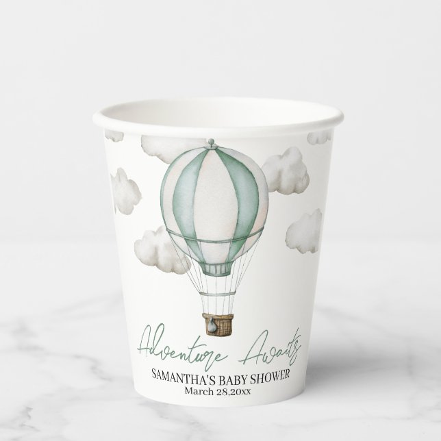 Adventure Awaits Baby Shower Paper cup (Front)