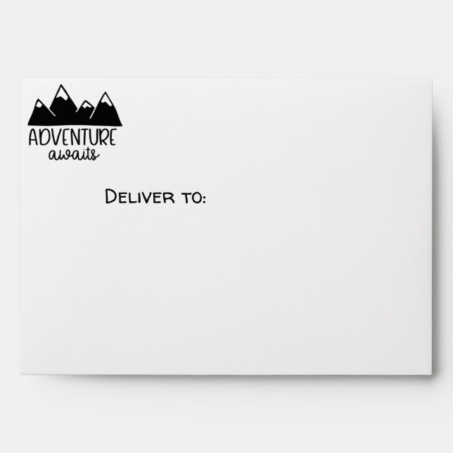 Adventure Awaits Baby Shower | Rustic Wood Bowtie Envelope (Front)