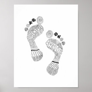 Adventure Awaits Barefoot Poster