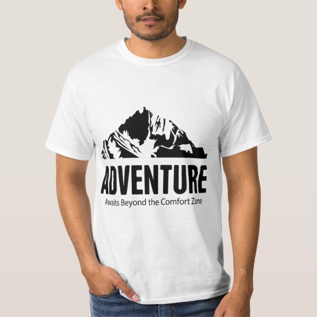 Adventure Awaits Beyond the Comfort Zone T-Shirt (Front)