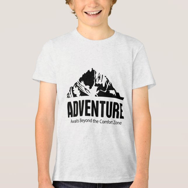 Adventure Awaits Beyond the Comfort Zone Tri-Blend Shirt (Front)