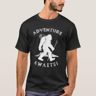 Adventure Awaits Bigfoot T Shirt Mountain Hiking T